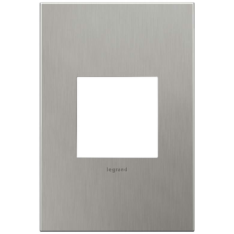 Image 1 adorne® 1-Gang Brushed Stainless Steel Wall Plate
