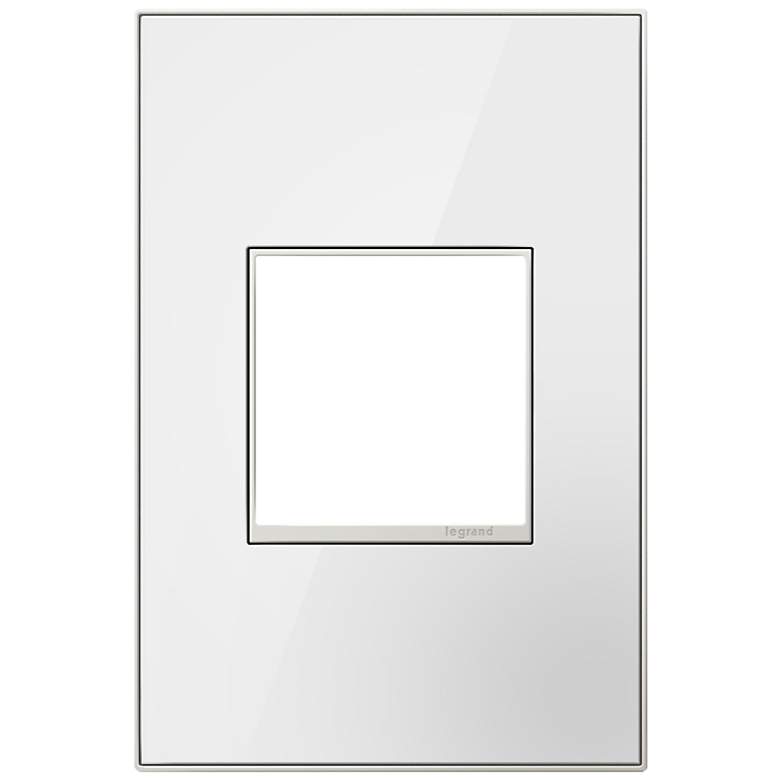 Image 1 adorne&#174; 1-Gang Mirror White with Black Back Wall Plate