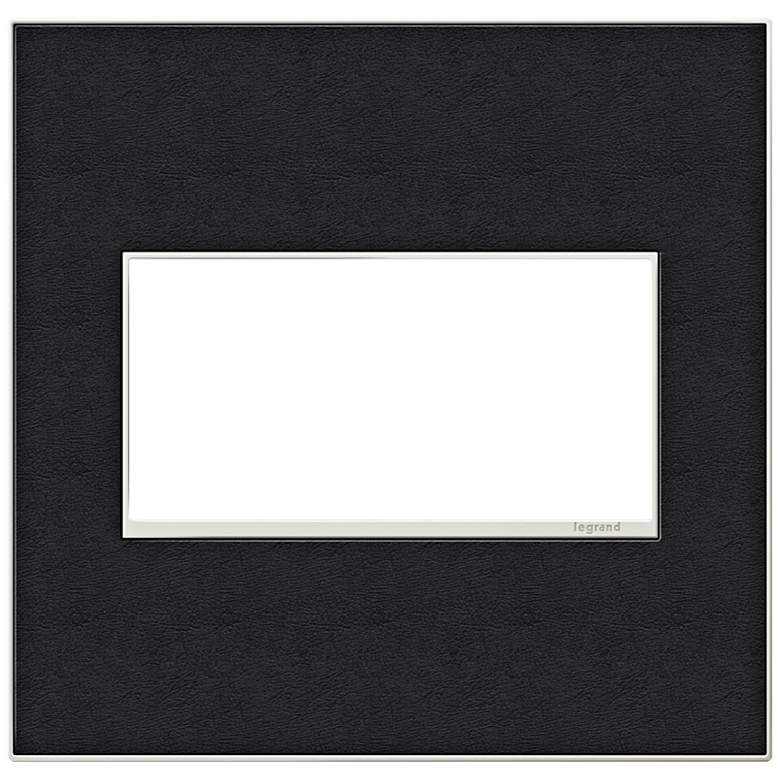 Image 1 adorne&#174; 2-Gang Black Leather Wall Plate
