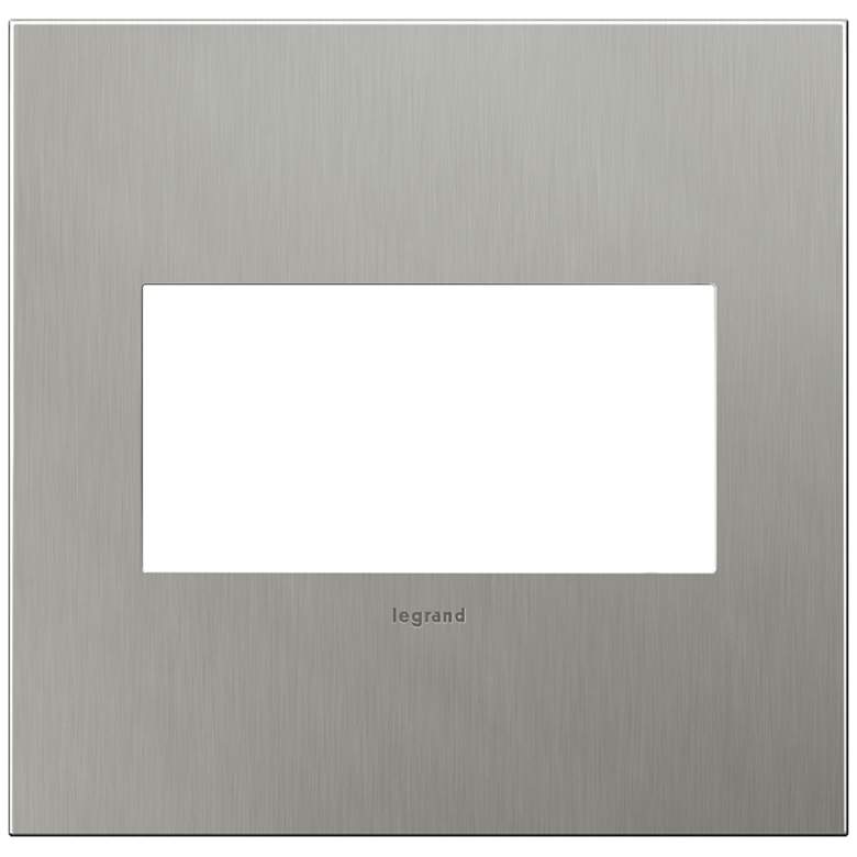 Image 1 adorne® 2-Gang Brushed Stainless Steel Wall Plate