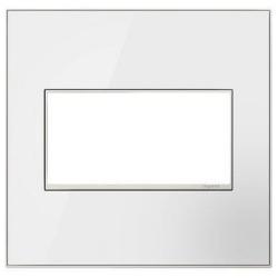 adorne&#174; 2-Gang Mirror White with Black Back Wall Plate