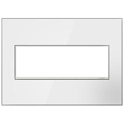adorne&#174; 3-Gang Mirror White with Black Back Wall Plate