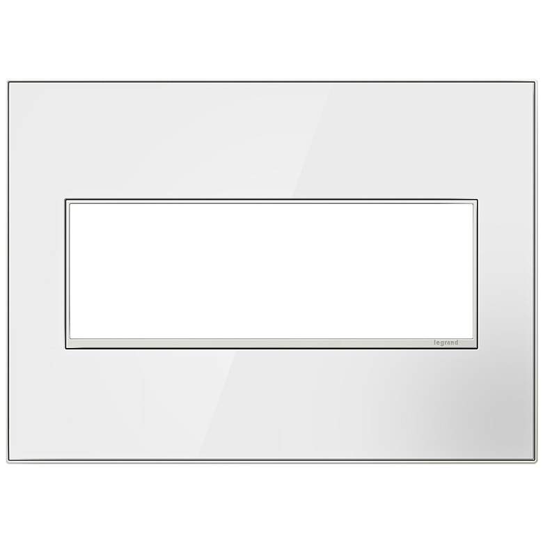 Image 1 adorne&#174; 3-Gang Mirror White with Black Back Wall Plate