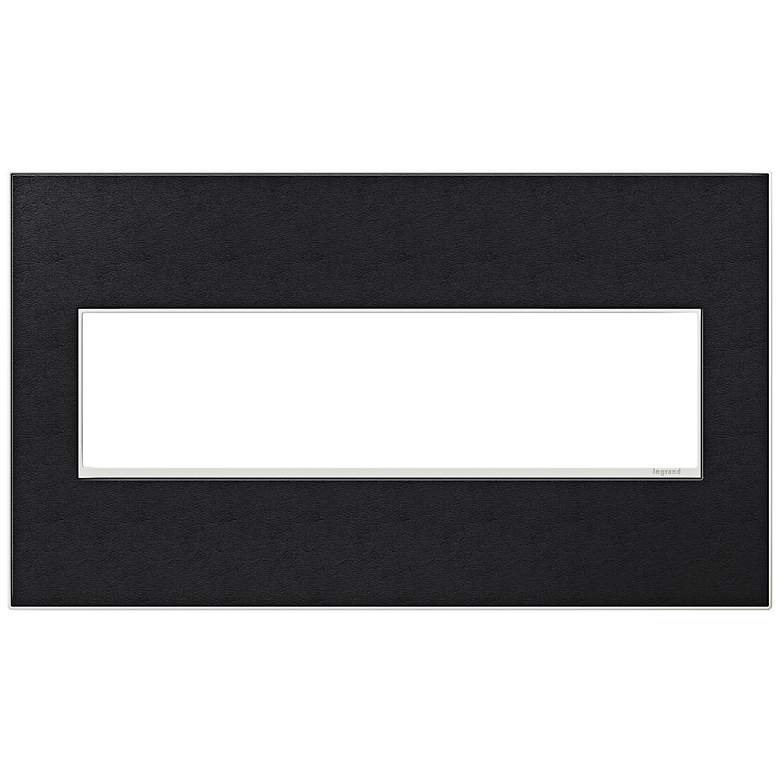 Image 1 adorne&#174; 4-Gang Black Leather Wall Plate