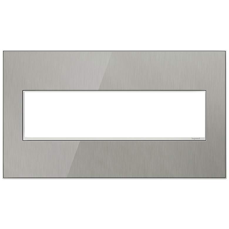 Image 1 adorne® 4-Gang Brushed Steel Wall Plate
