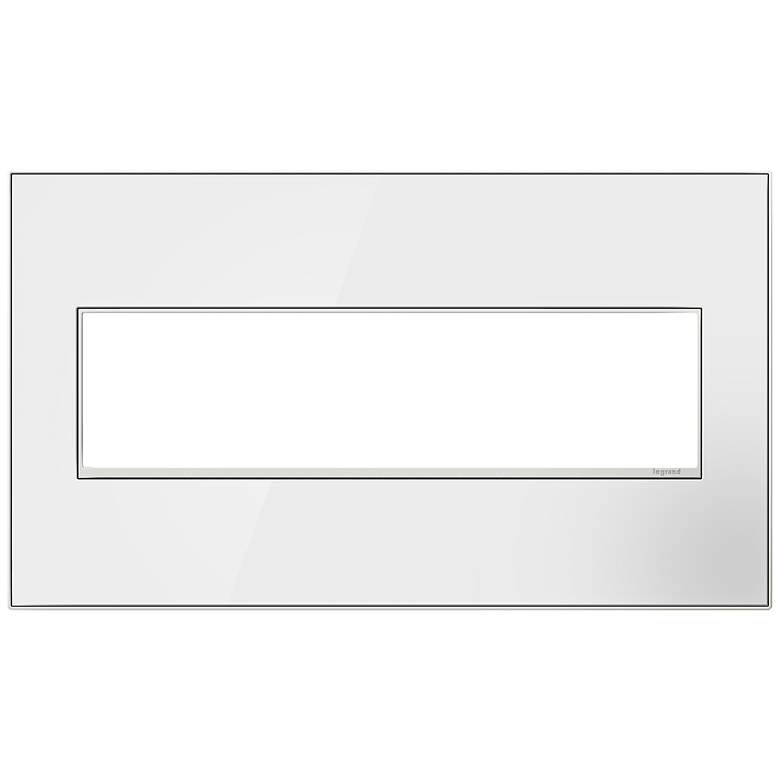 Image 1 adorne&#174; 4-Gang Mirror White with Black Back Wall Plate