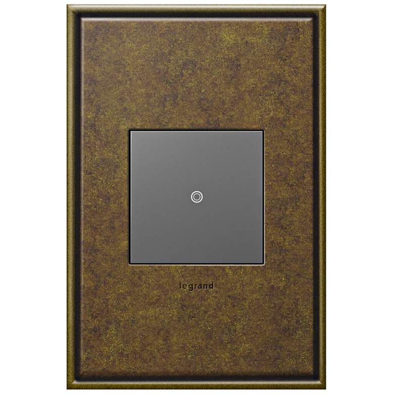 Image 1 adorne Aged Brass 1-Gang Cast Metal Wall Plate with Switch