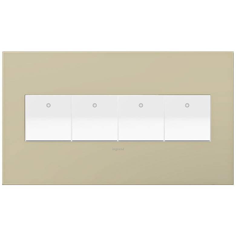 Image 1 adorne Ashen Tan 4-Gang Wall Plate w/ 4 Switches