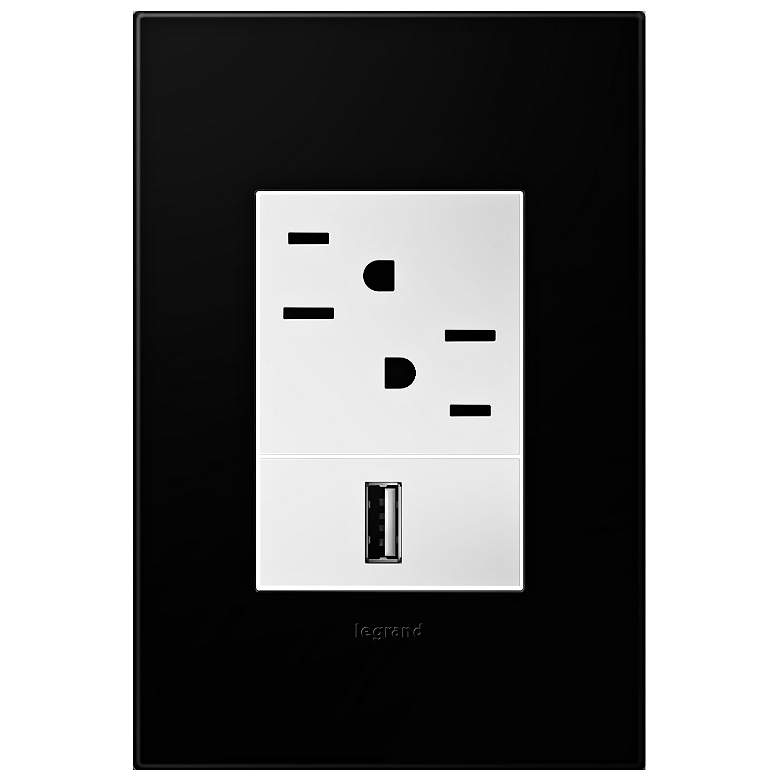 Image 1 adorne Black Ink 1-Gang+ Wall Plate with Outlets