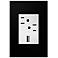 adorne Black Ink 1-Gang+ Wall Plate with Outlets