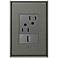 adorne Brushed Pewter 1-Gang+ Cast Metal Wall Plate w/ Outlets