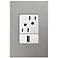 adorne Brushed Stainless 1-Gang+ Real Metal Wall Plate w/ Outlets