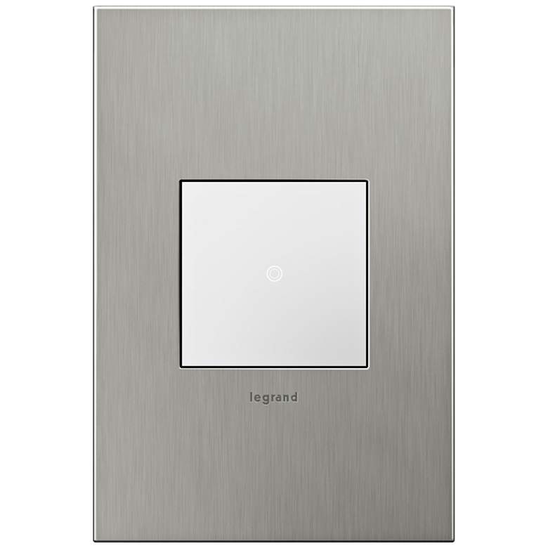 Image 1 adorne Brushed Stainless 1-Gang Real Metal Wall Plate w/ Switch