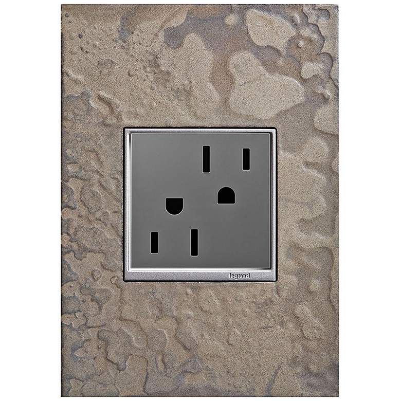 Image 1 adorne Burnished Steel 1-Gang Wall Plate w/ 15A Outlet
