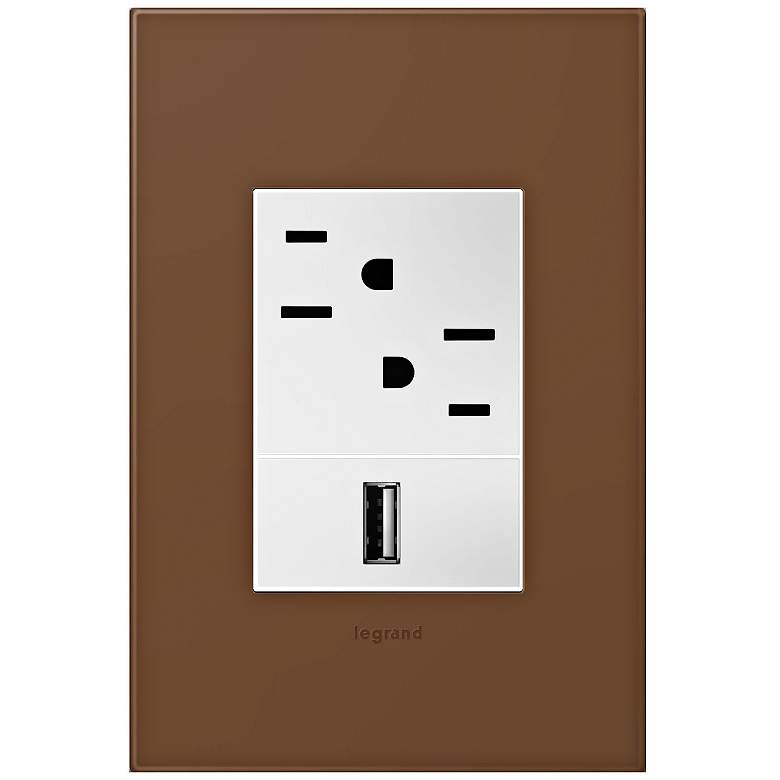 Image 1 adorne Cappuccino 1-Gang+ Wall Plate w/ Outlets