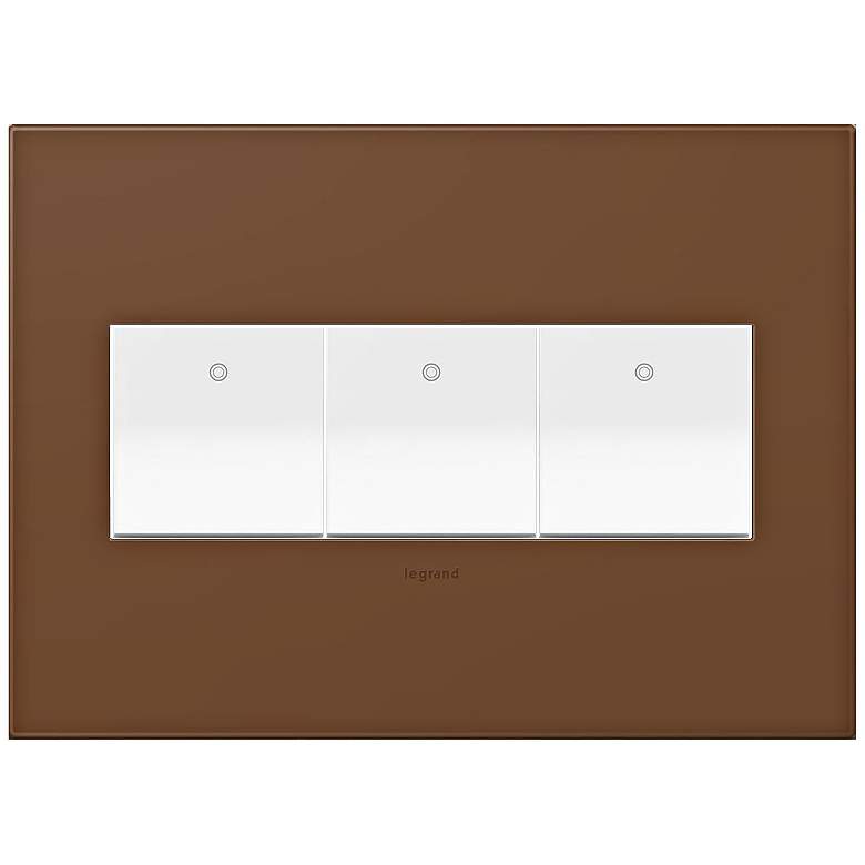 Image 1 adorne Cappuccino 3-Gang Wall Plate w/ 3 Switches