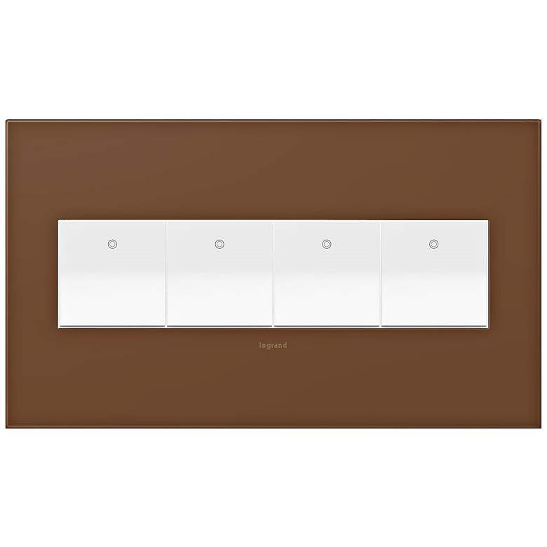 Image 1 adorne Cappuccino 4-Gang Wall Plate w/ 4 Switches
