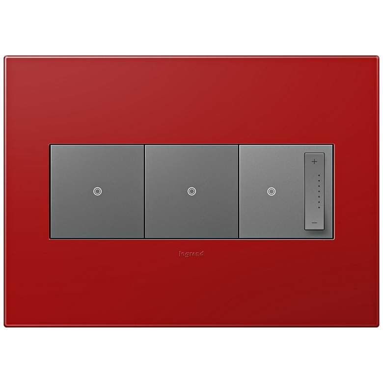 Image 1 adorne Cherry 3-Gang Wall Plate w/ 2 Switches and Dimmer