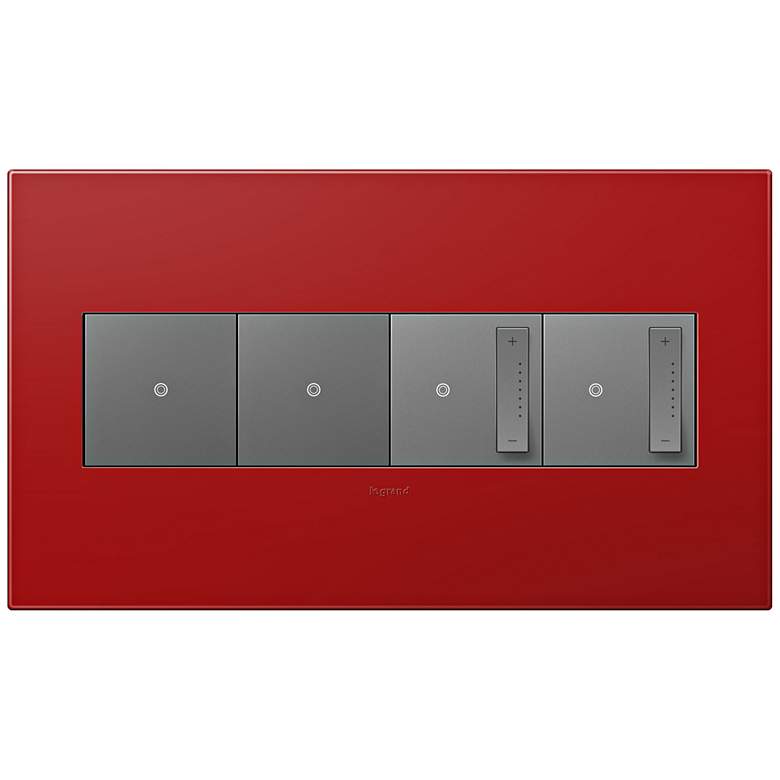 Image 1 adorne Cherry 4-Gang Wall Plate w/ 2 Switches and 2 Dimmers