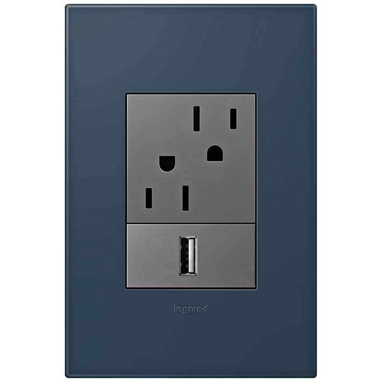 Image 1 adorne Felt Green 1-Gang+ Wall Plate w/ Outlets