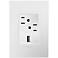 adorne Gloss White-on-White 1-Gang+ Wall Plate w/ Outlets
