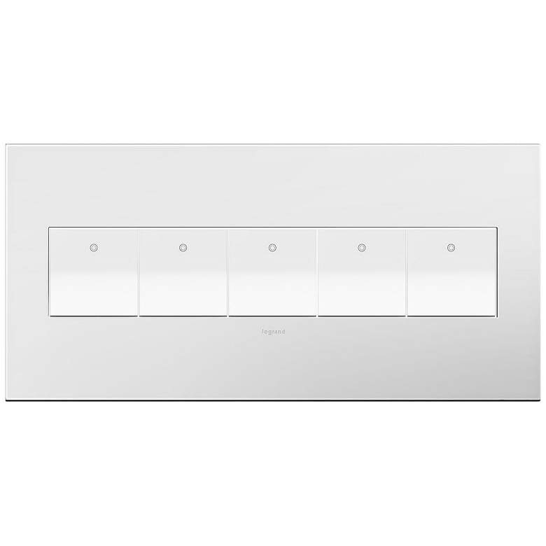 Image 1 adorne Gloss White-on-White 5-Gang Wall Plate w/ 5 Switches