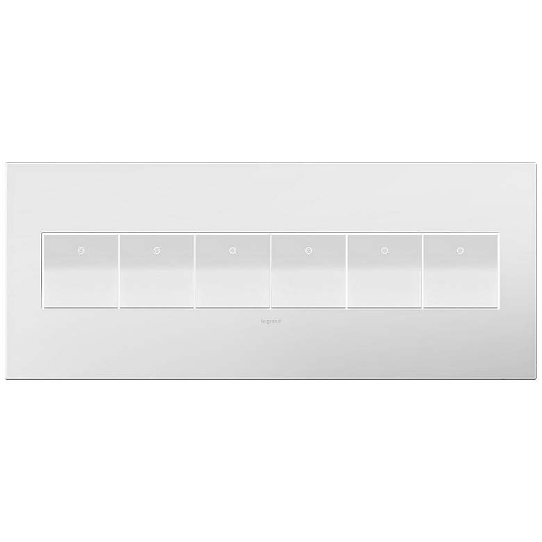 Image 1 adorne Gloss White-on-White 6-Gang Wall Plate w/ 6 Switches