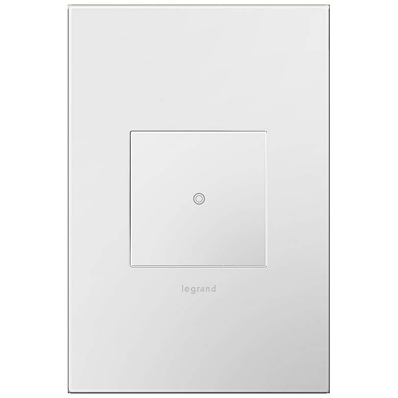 Image 2 adorne Gloss White-on-White w/ White Back 1-Gang Wall Plate more views