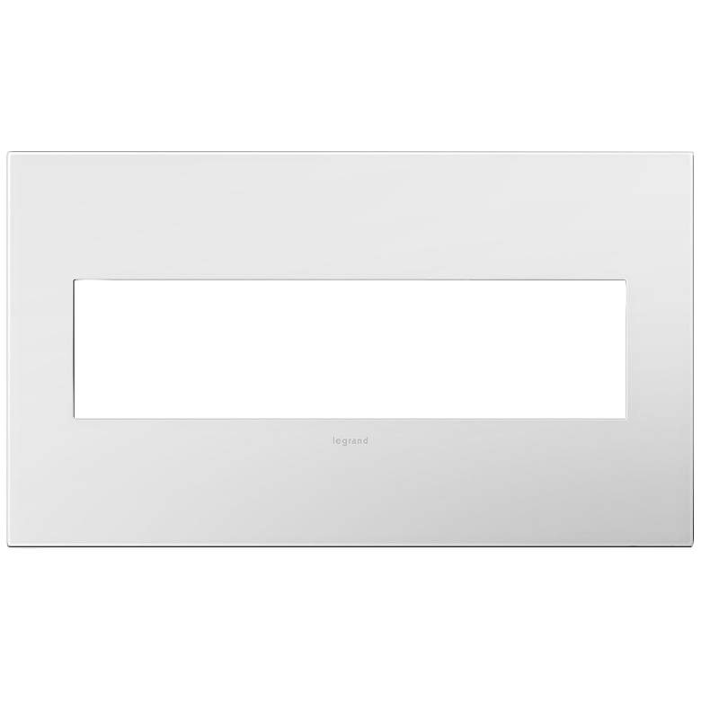 Image 1 adorne Gloss White-on-White w/ White Back 4-Gang Wall Plate