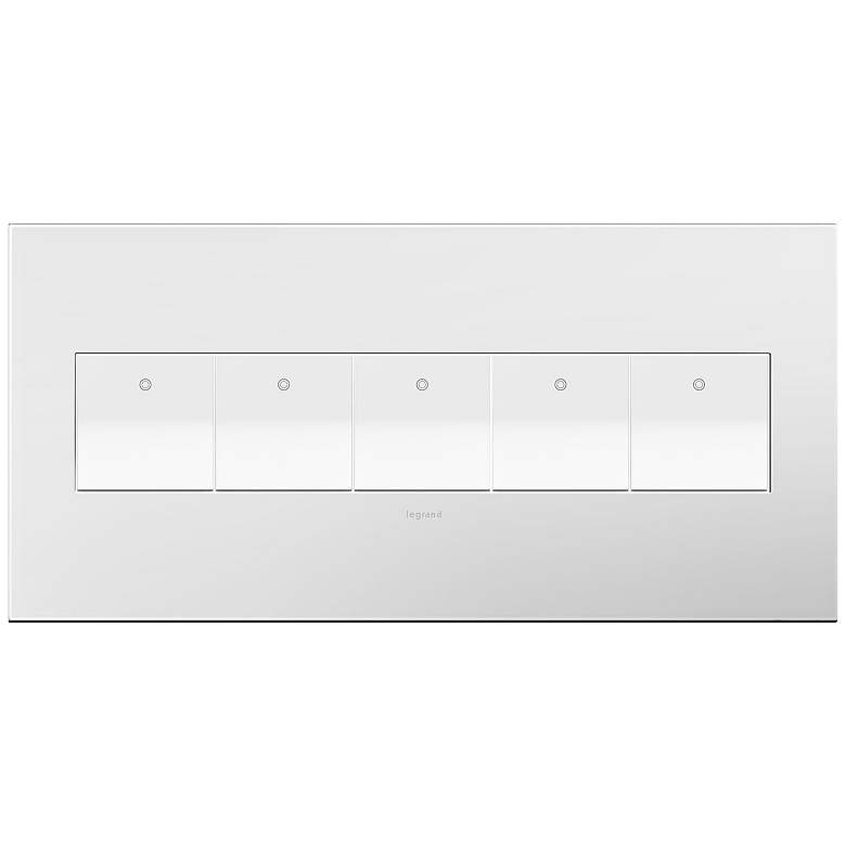 Image 2 adorne Gloss White-on-White w/ White Back 5-Gang Wall Plate more views