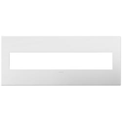 adorne Gloss White-on-White w/ White Back 6-Gang Wall Plate