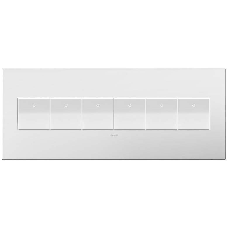 Image 2 adorne Gloss White-on-White w/ White Back 6-Gang Wall Plate more views
