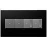 adorne Graphite 4-Gang Wall Plate w/ 2 Switches and 2 Dimmers