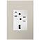 adorne Greige 1-Gang+ Wall Plate w/ Outlets