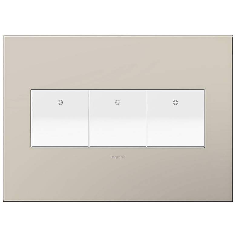 adorne Greige 3-Gang Wall Plate w/ 3 Switches