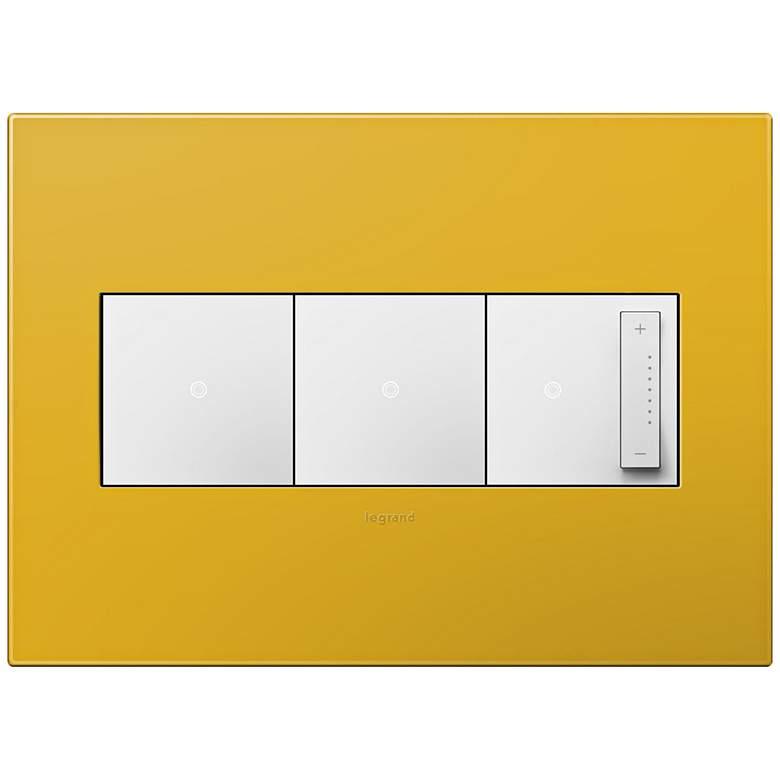 Image 1 adorne Honey 3-Gang Wall Plate w/ 2 Switches and Dimmer