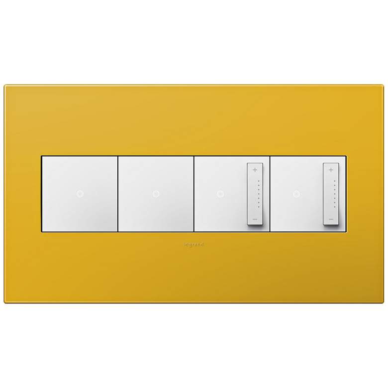 Image 1 adorne Honey 4-Gang Wall Plate w/ 2 Switches and 2 Dimmers