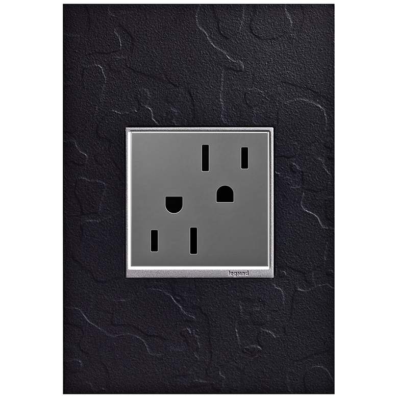 Image 1 adorne Hubbardton Forge Black 1-Gang Wall Plate w/ Outlet