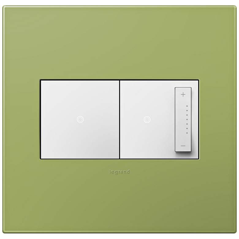 Image 1 adorne Lichen Green 2-Gang Wall Plate w/ Switch and Dimmer
