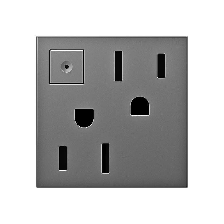 Image 1 adorne® Magnesium 15A Energy-Saving On-Off Wall Outlet