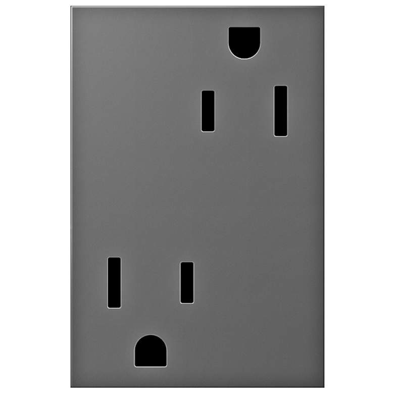 Image 1 adorne&#174; Magnesium 15A Tamper-Resistant 3-Module Outlet