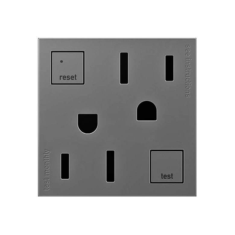 Image 1 adorne&#174; Magnesium Tamper-Resistant 20A GFCI Wall Outlet