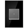 adorne Mirror Black 1-Gang Real Metal Wall Plate with Switch