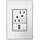 adorne Mirror White 1-Gang+ Real Metal Wall Plate with Outlets