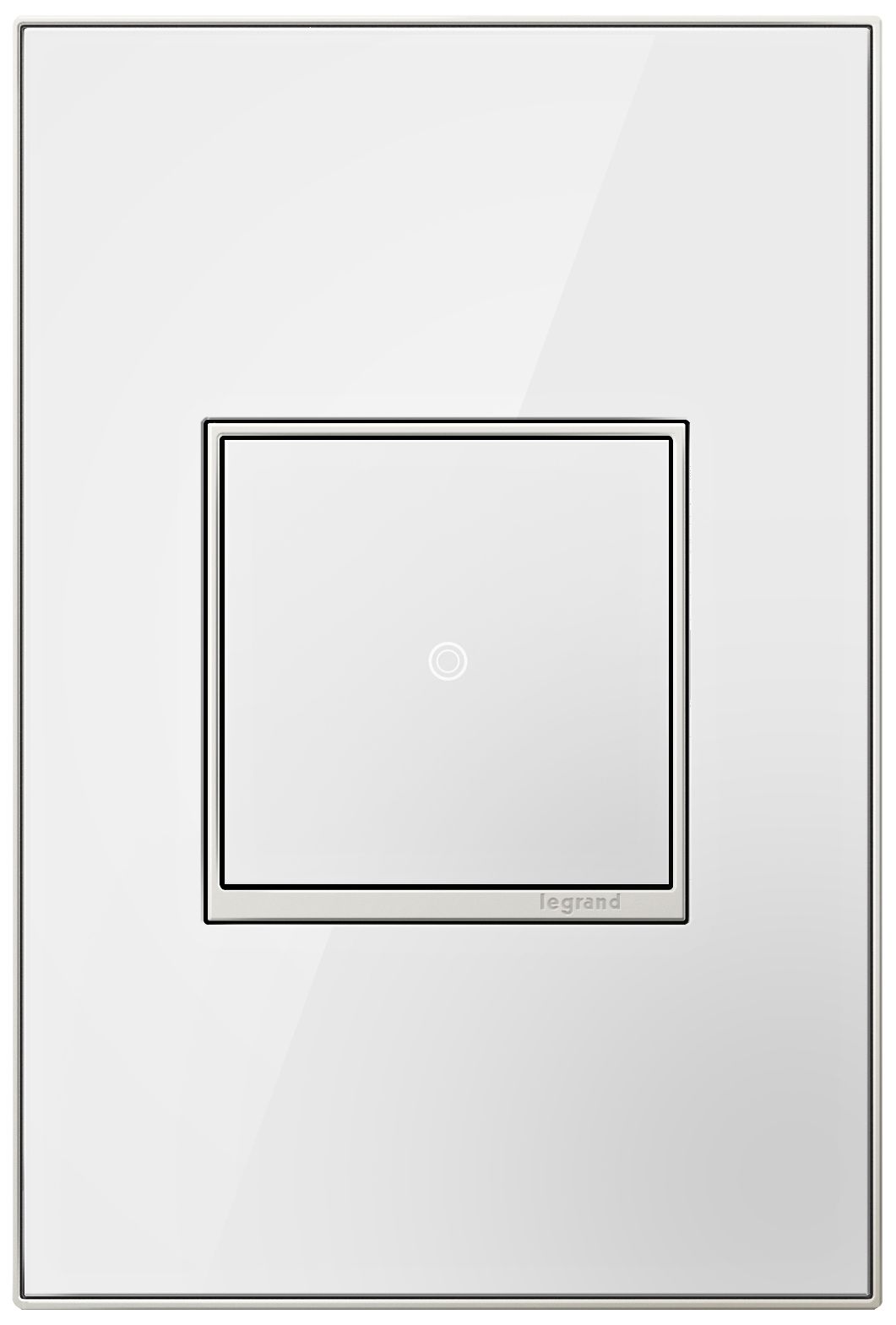 adorne Mirror White 1Gang Real Metal Wall Plate with Switch 57K54