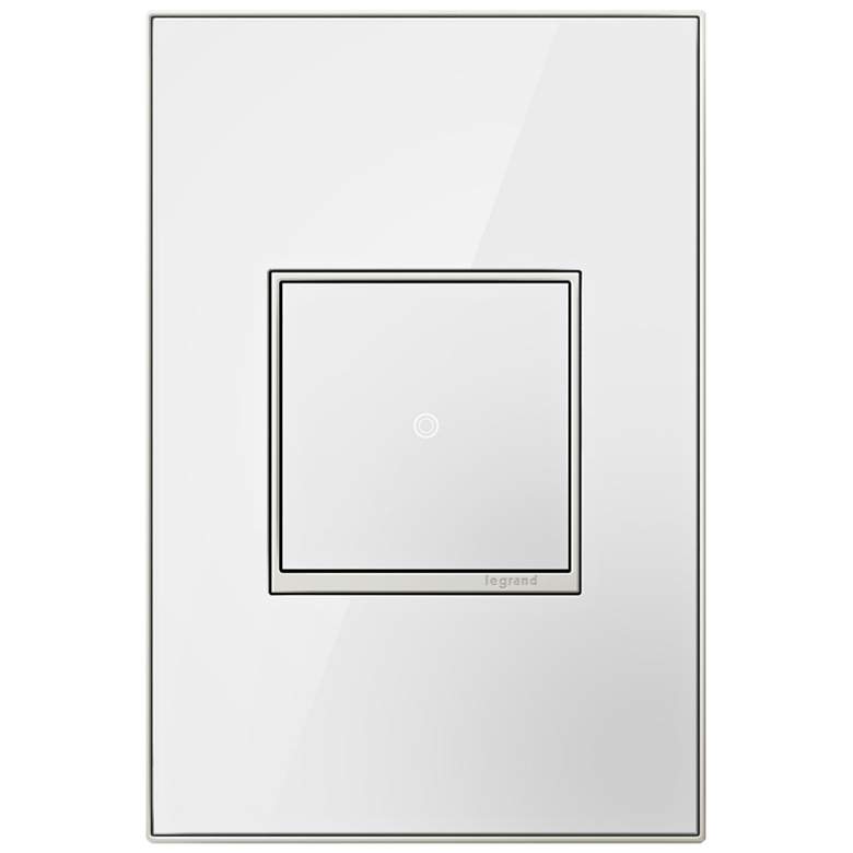 Image 1 adorne Mirror White 1-Gang Real Metal Wall Plate with Switch