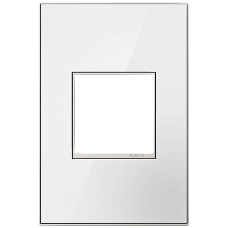 Image 1 adorne® Mirror White on White 1-Gang Metal Wall Plate