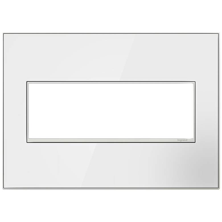 Image 1 adorne® Mirror White on White 3-Gang Metal Wall Plate