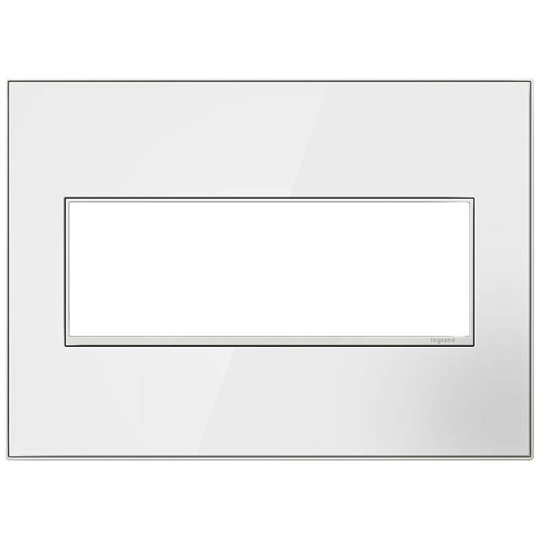 Image 1 adorne&#174; Mirror White on White 3-Gang Metal Wall Plate