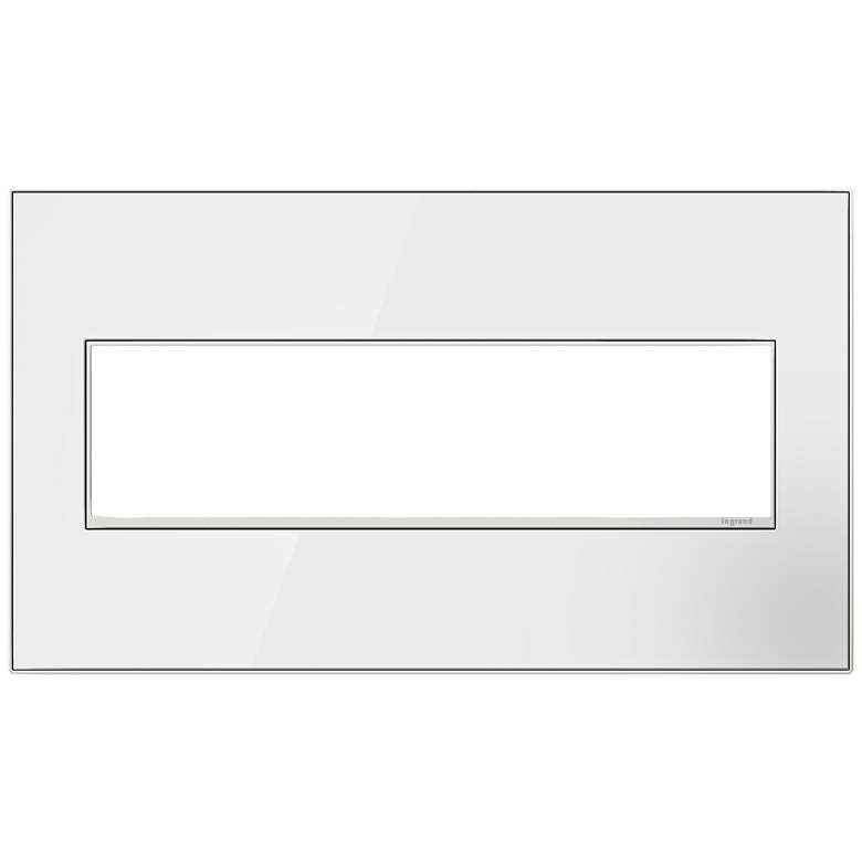 Image 1 adorne® Mirror White on White 4-Gang Metal Wall Plate